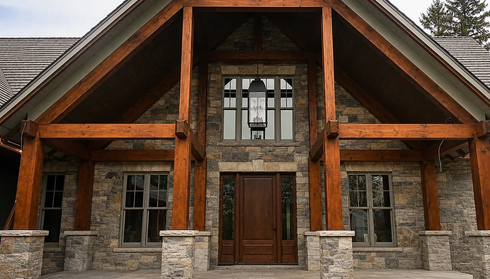 Custom stone estate entrance project