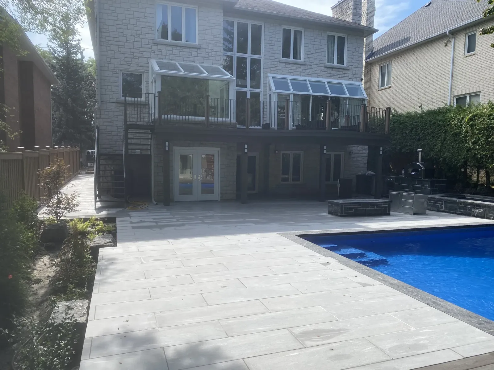 Premium natural stone installation by Boire Masonry