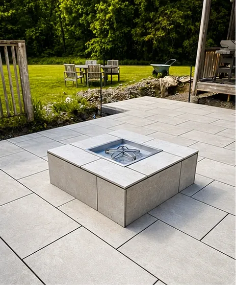 Large-format flagstone patio project