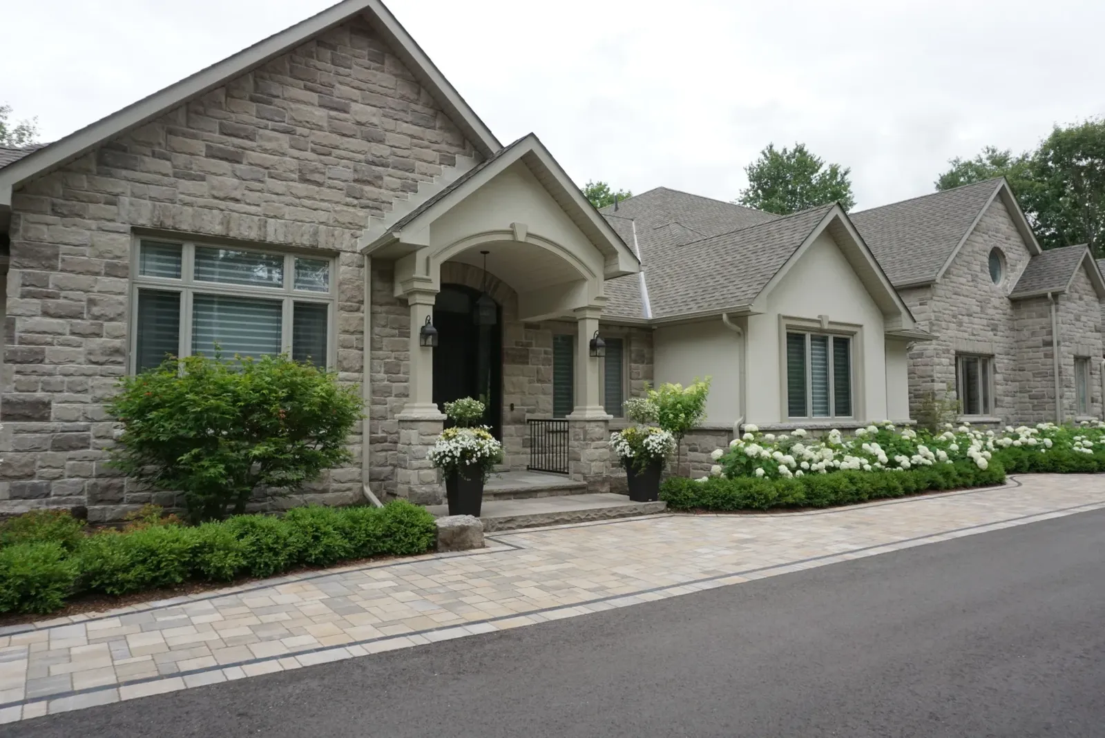 Luxury stone home exterior project