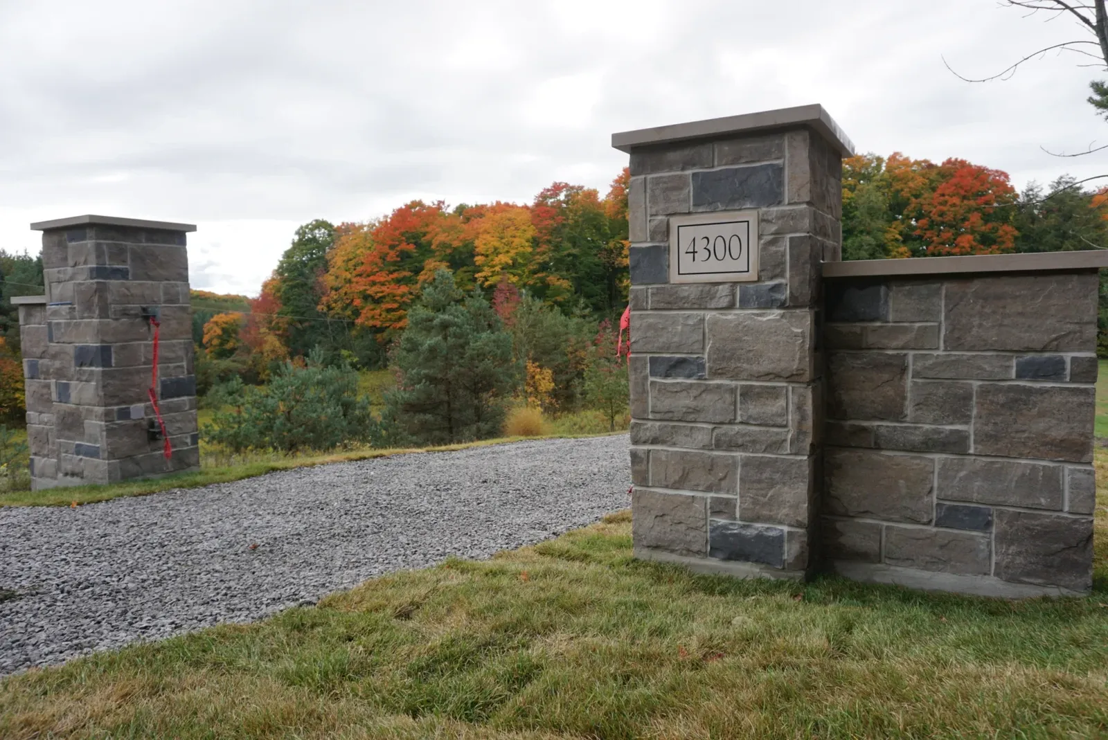 Stone gate post entrance project