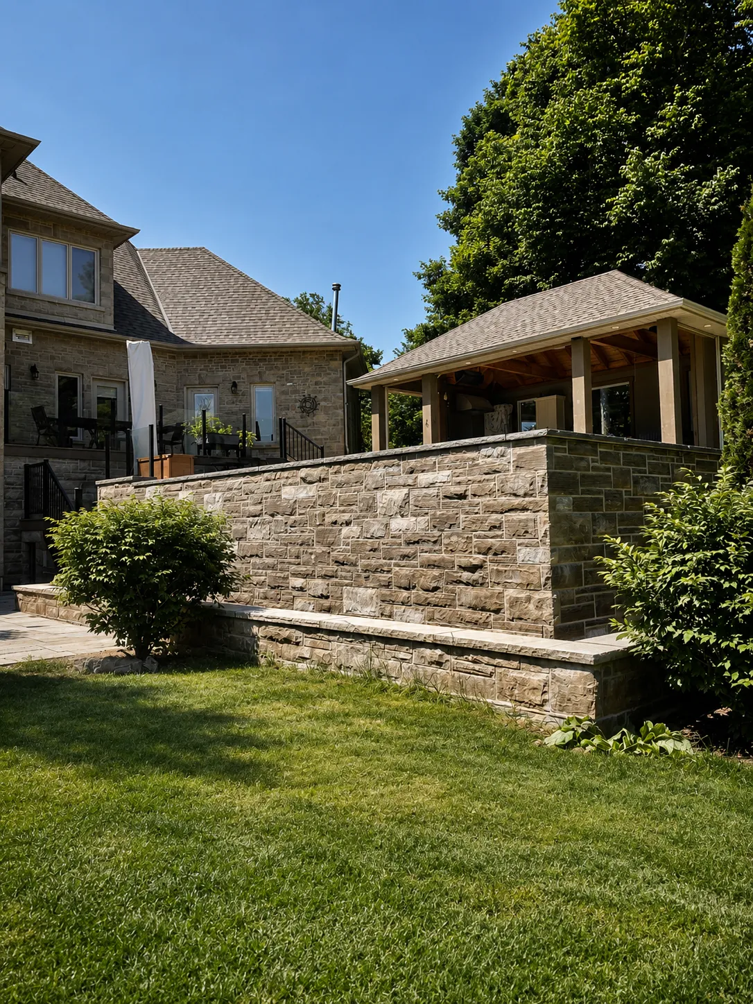 Custom stone wall